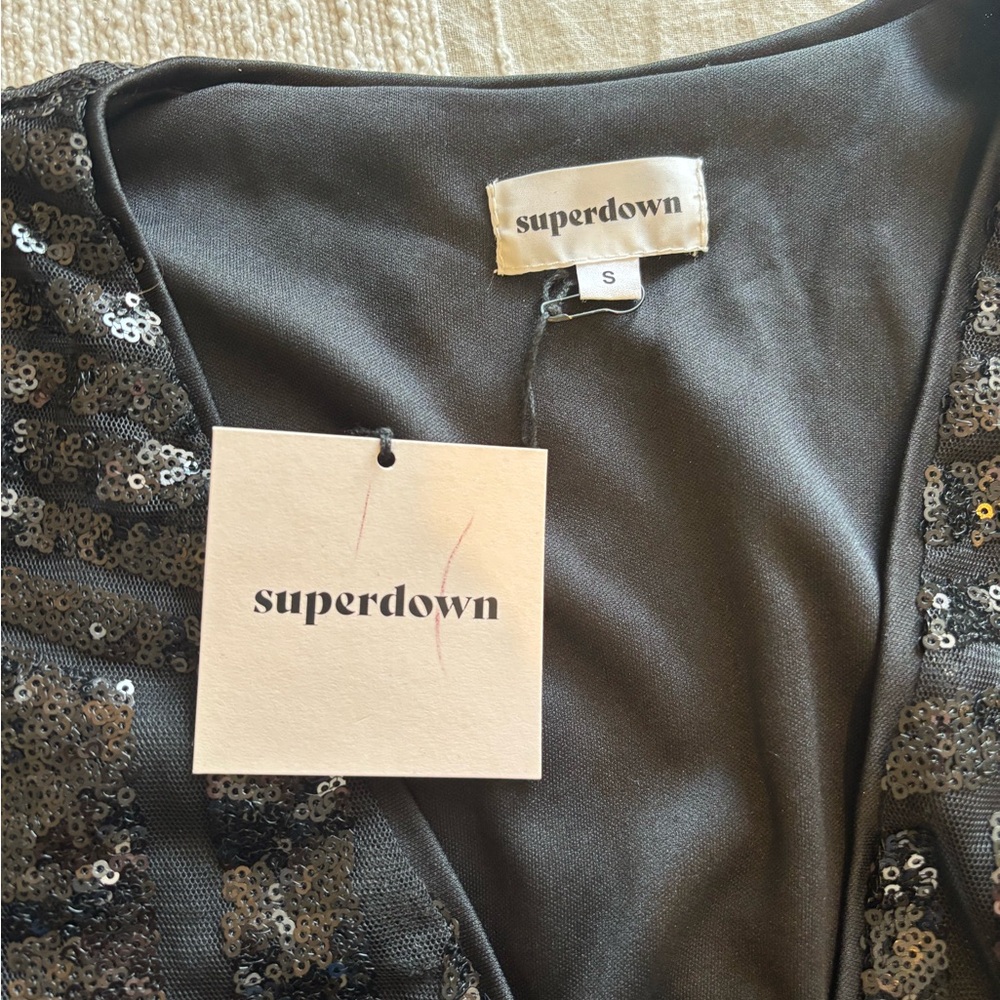 NWT Revolve Superdown Black Sequin Mini Dress - image 5